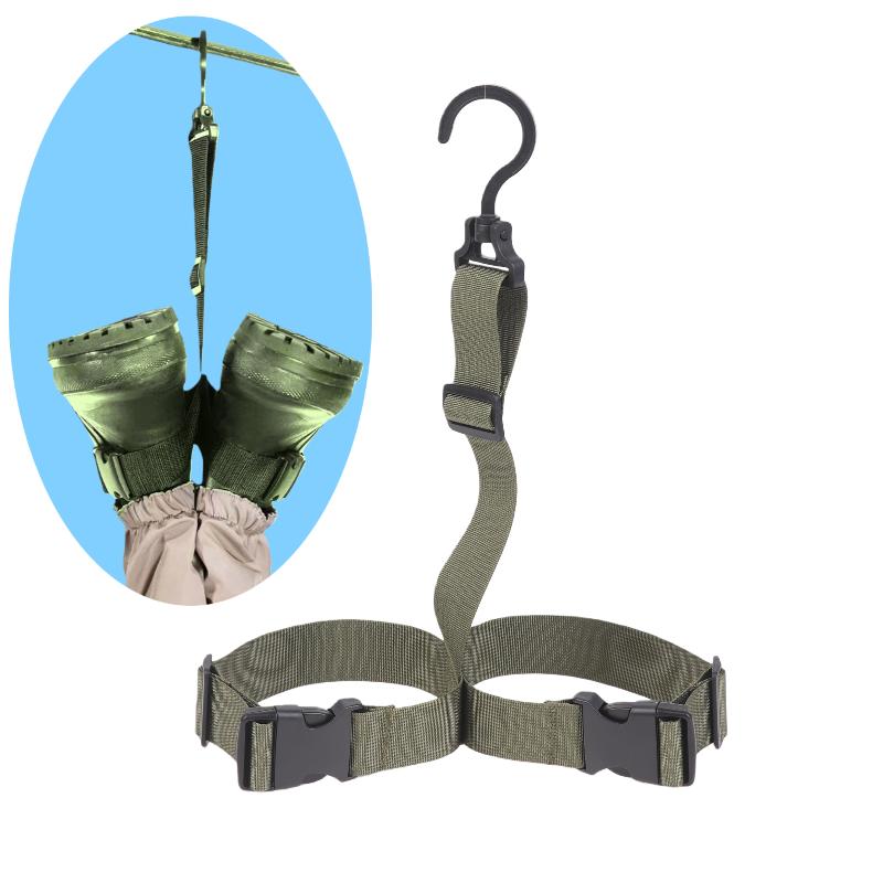 Fishing Waders - 1個入り レインシューズハンガー ストラップベルト乾燥ラック収納 冬用釣りアクセサリー 調節可能なストラップ付き フィッシングウェーダーブーツハンガー
