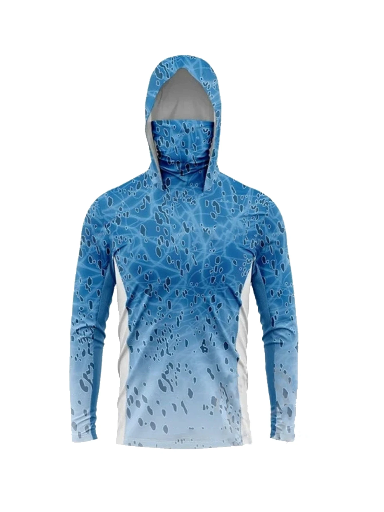 Fishing Hoodie - メンズ長袖フィッシングフーディーマスク、UVカット日焼け防止服、フィッシュシャツ、ハンティングフィッシュジャージ、UPF 50+