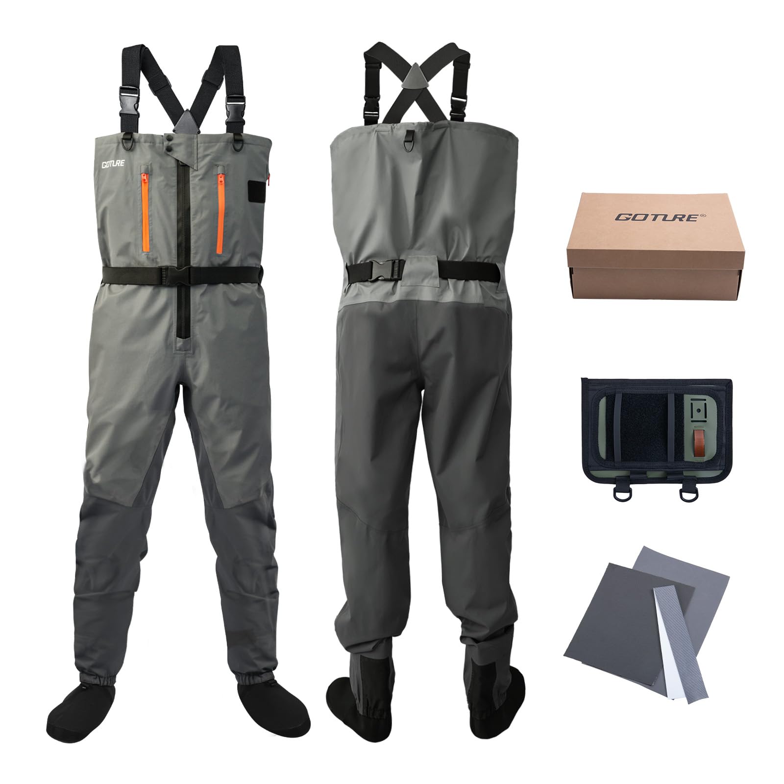 Goture 5 層防水釣り狩猟チェストウェーダー通気性フラ - Fishing Waders のレビューと価格