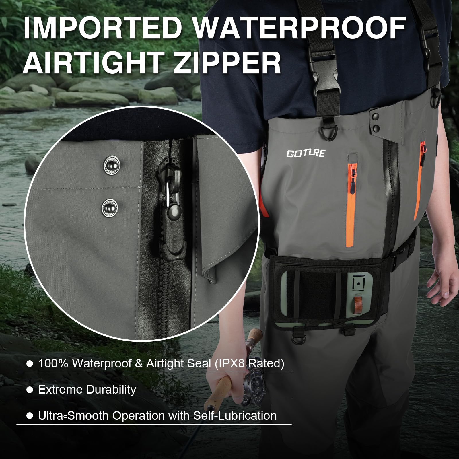 Goture 5 層防水釣り狩猟チェストウェーダー通気性フラ - Fishing Waders のレビューと価格