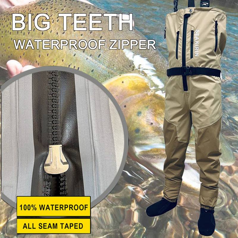 ジップフロント通気性スタウトチェストフィッシングウェーダー防 - Fishing Waders のレビューと価格