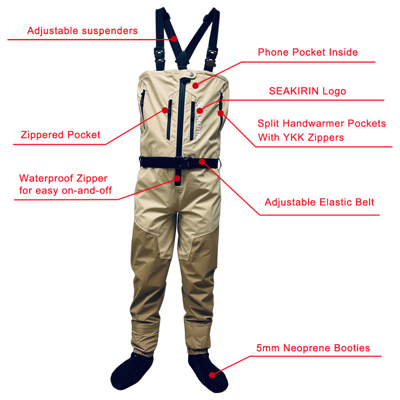 ジップフロント通気性スタウトチェストフィッシングウェーダー防 - Fishing Waders のレビューと価格