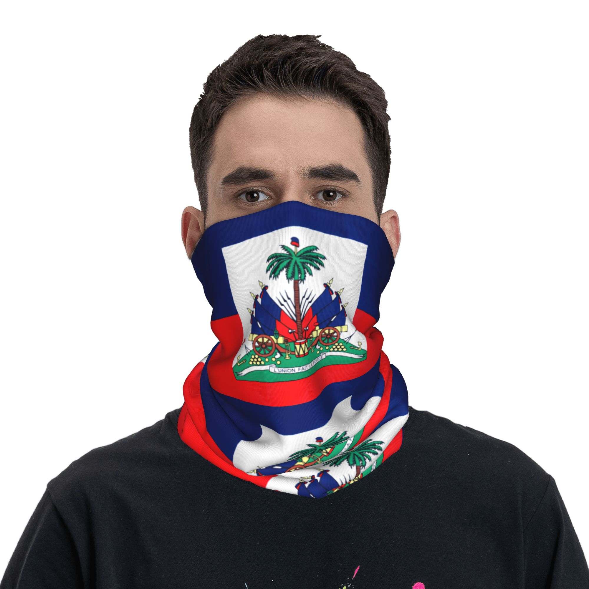 アウトドアスポーツバラクラバハイチ国旗自転車マスクソフトバイ - Fishing Mask Sun Protection のレビューと価格