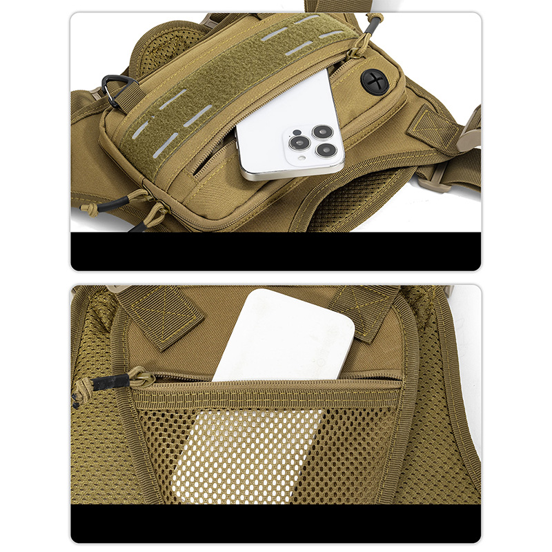 戦術的なフロントチェストリグバッグベストキャンプ狩猟ショルダ - Fishing Backpack のレビューと価格